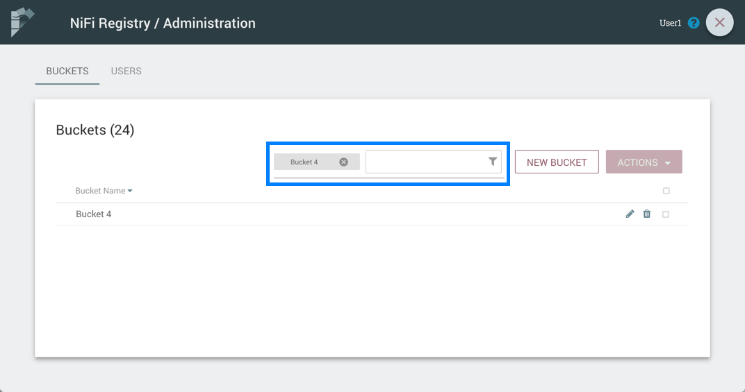 Buckets Filter By Name