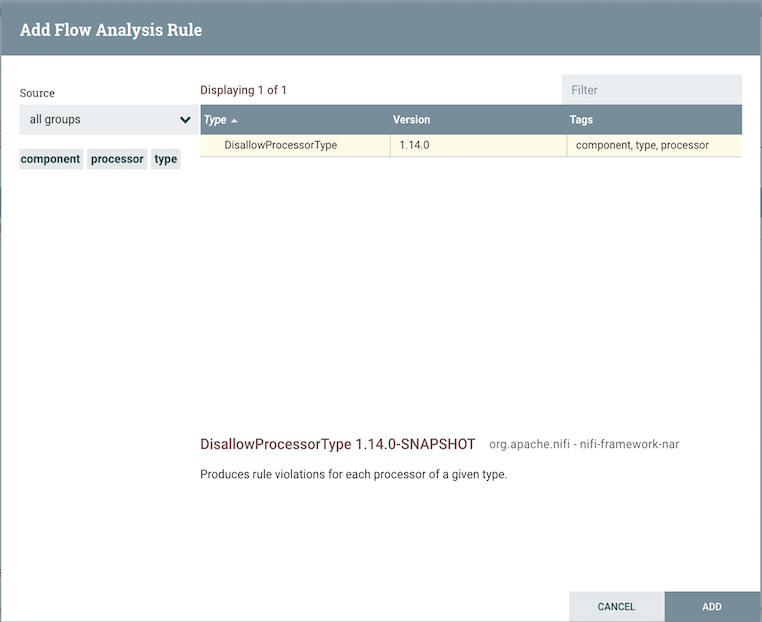 Add Flow Analysis Rule Window