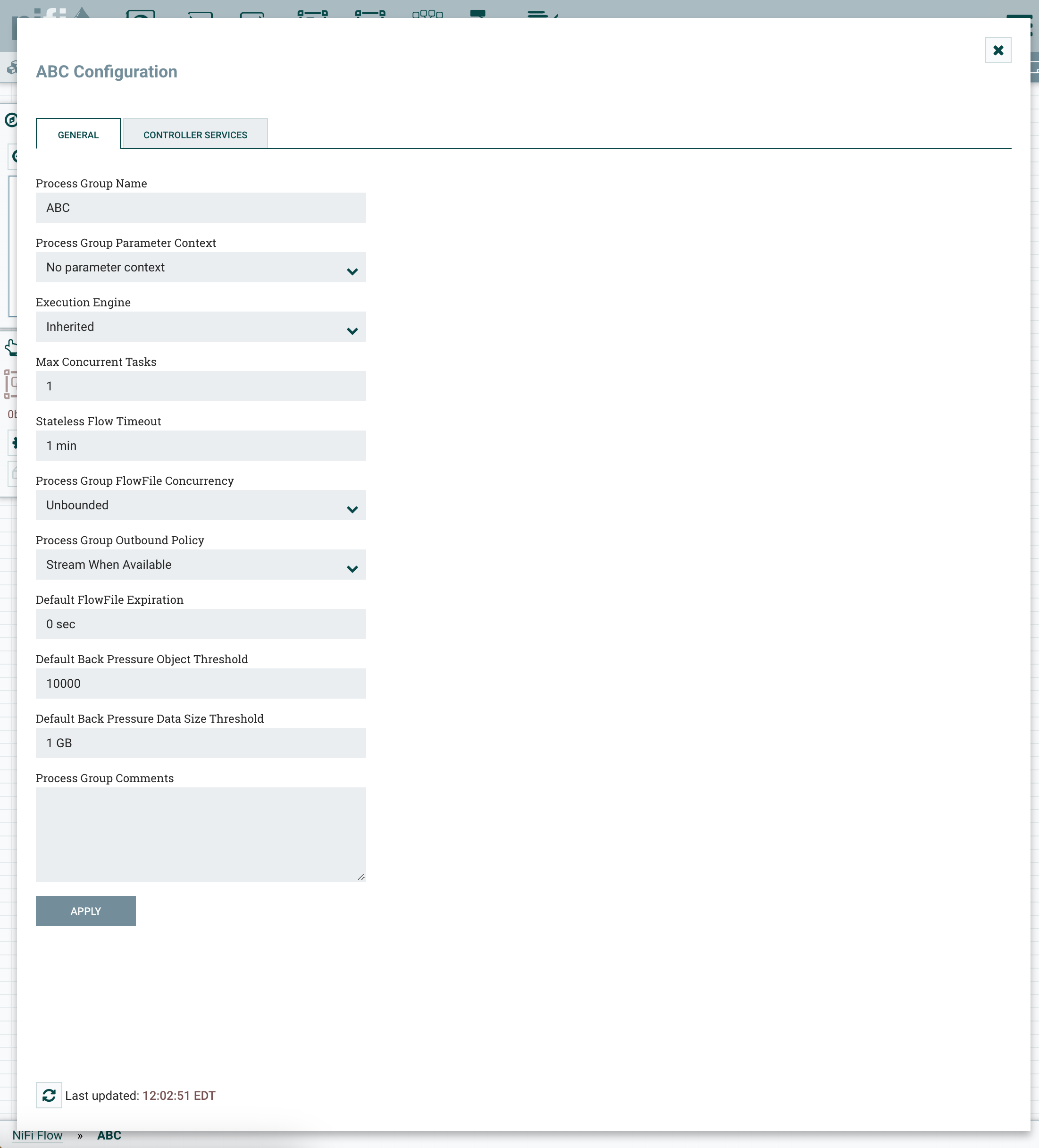 Configure Process Group